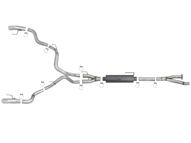 aFe MACH Force-XP Cat-Back Exhaust w/ Dual Hi-Tuck Pol Tips 17-18 Ford F-150 Raptor V6-3.5L aFe