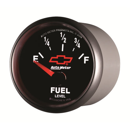 Autometer GM Bowtie Black 2-1/16 Fuel Level, 0-90 , Air-Core 8-18V 3613-00406