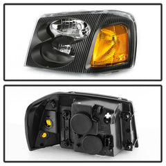 xTune 02-09 GMC Envoy OEM Style Headlights - Black (HD-JH-GEN02-AM-BK) - eliteracefab.com
