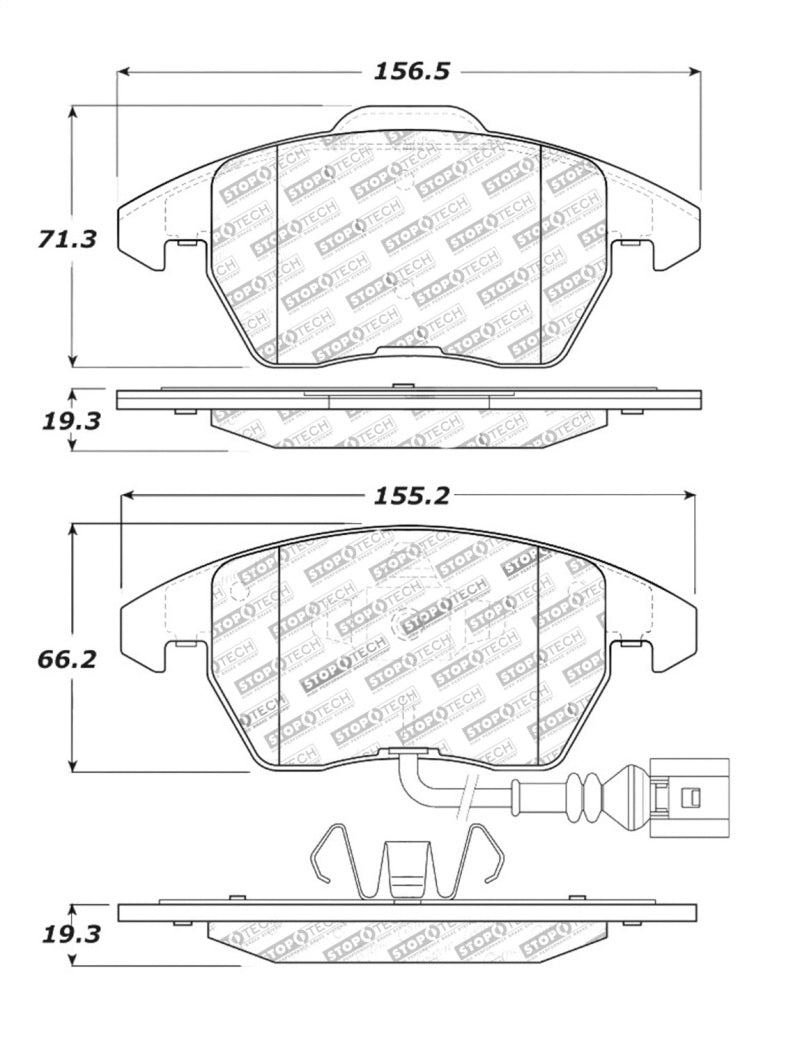 STOPTECH PERFORMANCE 06-10 AUDI A3 / 08-10 AUDI TT / 06-09 VW GTI / 05-10 JETTA FRONT BRAKE PADS, 309.11070 - eliteracefab.com