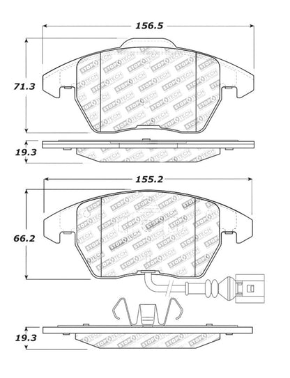 STOPTECH PERFORMANCE 06-10 AUDI A3 / 08-10 AUDI TT / 06-09 VW GTI / 05-10 JETTA FRONT BRAKE PADS, 309.11070 - eliteracefab.com