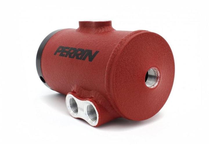 Perrin 08-14 Subaru WRX/STI Red Air Oil Separator - eliteracefab.com