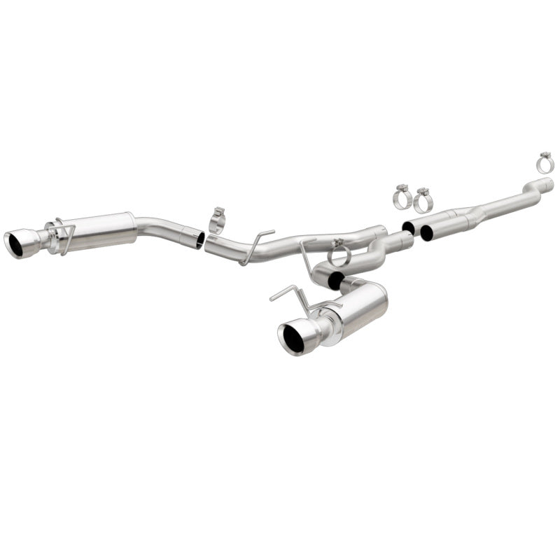 MagnaFlow Cat Back, SS, 2.5in, Competition, Dual Split Polish 4.5in Tips 2015 Ford Mustang Ecoboost Magnaflow