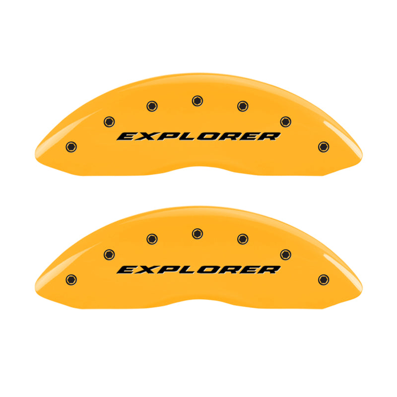 MGP 4 Caliper Covers Engraved Front & Rear Explorer Yellow finish black ch MGP