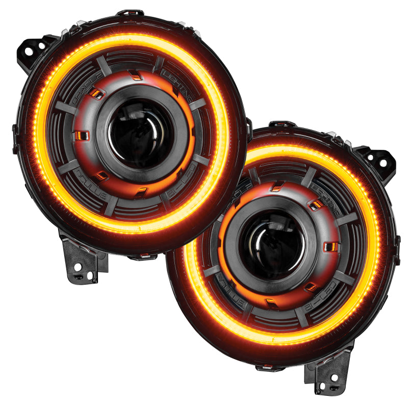 Oracle Jeep JL/Gladiator JT Oculus Switchback Bi-LED Projector Headlights - Amber/White Switchback - eliteracefab.com