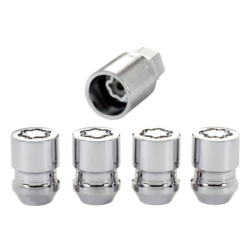 McGard Wheel Lock Nut Set - 4pk. (Cone Seat) M12X1.5 / 19mm & 21mm Dual Hex / 1.28in. L - Chrome - eliteracefab.com