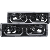 ANZO 88-98 Chevrolet C1500 Crystal Headlights Black