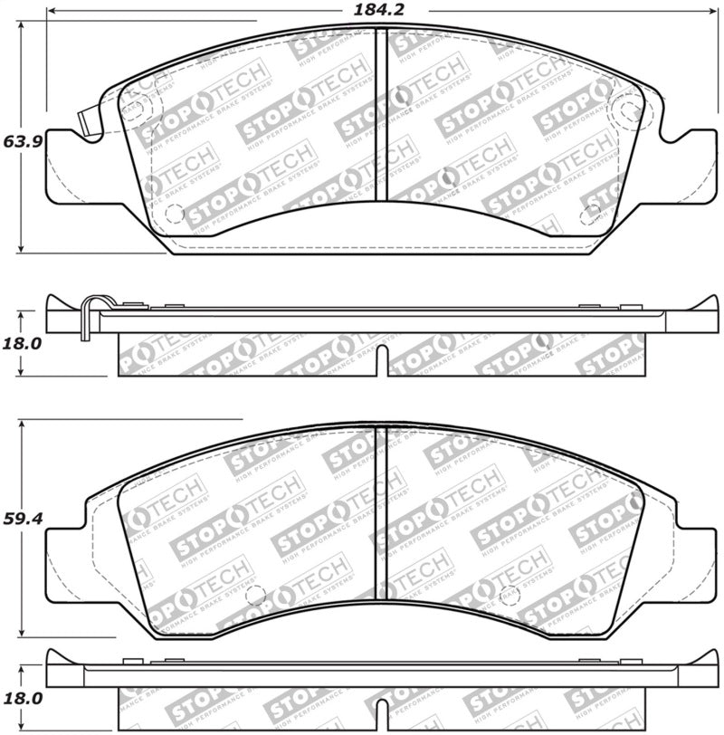 STOPTECH 08-17 CADILLAC ESCALADE STREET PERFORMANCE FRONT BRAKE PADS, 309.13630 - eliteracefab.com