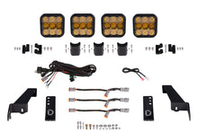 Load image into Gallery viewer, Diode Dynamics Jeep JL SS5 4-Pod CrossLink Grille Lightbar Kit Sport - Yellow Combo