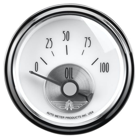 Autometer Prestige Series Pearl 2-1/16in 100PSI Electronic Oil Pressure Gauge 2026