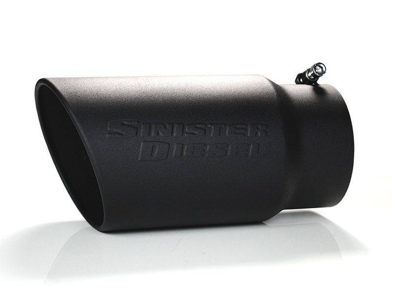 Sinister Diesel Universal Black Ceramic Coated Stainless Steel Exhaust Tip (5in to 6in) - eliteracefab.com