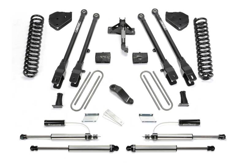 Fabtech 17-21 Ford F250/350 4WD Gas 6in 4Link Sys w/Coils & 2.25 Dl Resi Frt & Dl Rr Shks - eliteracefab.com