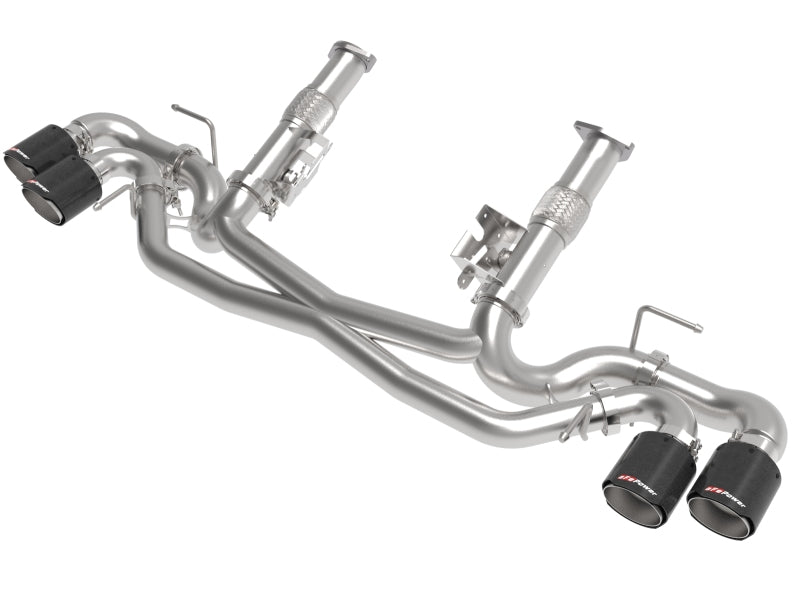 aFe MACH Force-Xp 3in to 2-1/2in 304SS Cat-Back (No Muff.) 2020 Chevy Corvette (C8) 6.2L - Black Tip aFe