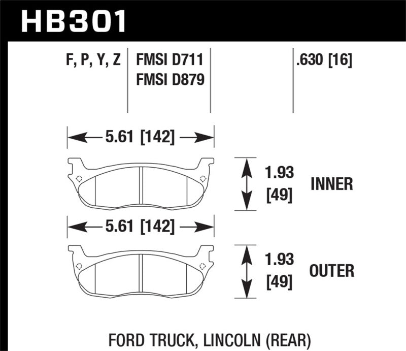 Hawk Performance LTS Brake Pads - HB301Y.630