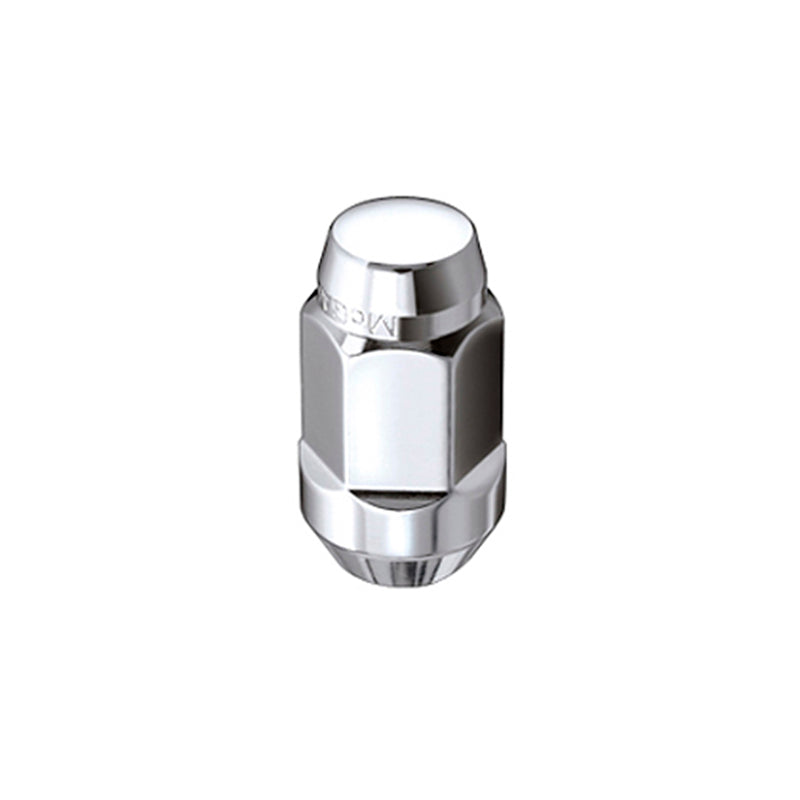 McGard Hex Lug Nut (Cone Seat Bulge Style) M14X1.5 / 13/16 Hex / 1.945in. Length (4-Pack) - Chrome - eliteracefab.com