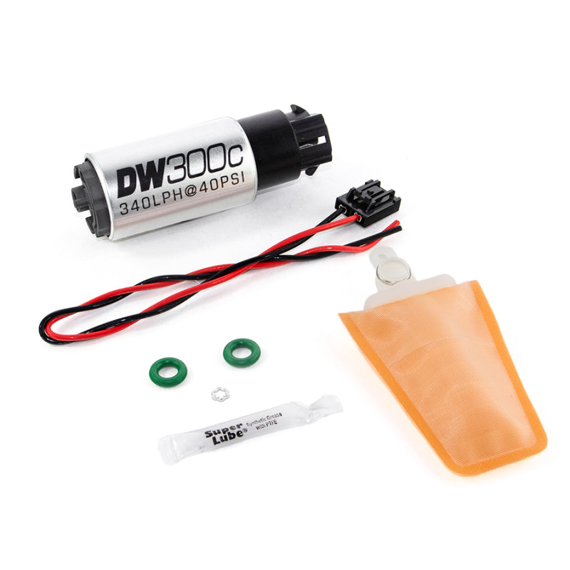 DeatschWerks 340lph DW300C Compact Fuel Pump w/ 04+ Lotus Elise/Exige Set Up Kit (w/ Mounting Clips) - eliteracefab.com