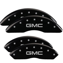 Load image into Gallery viewer, MGP 4 Caliper Covers Engraved Front &amp; Rear Denali Black finish silver ch