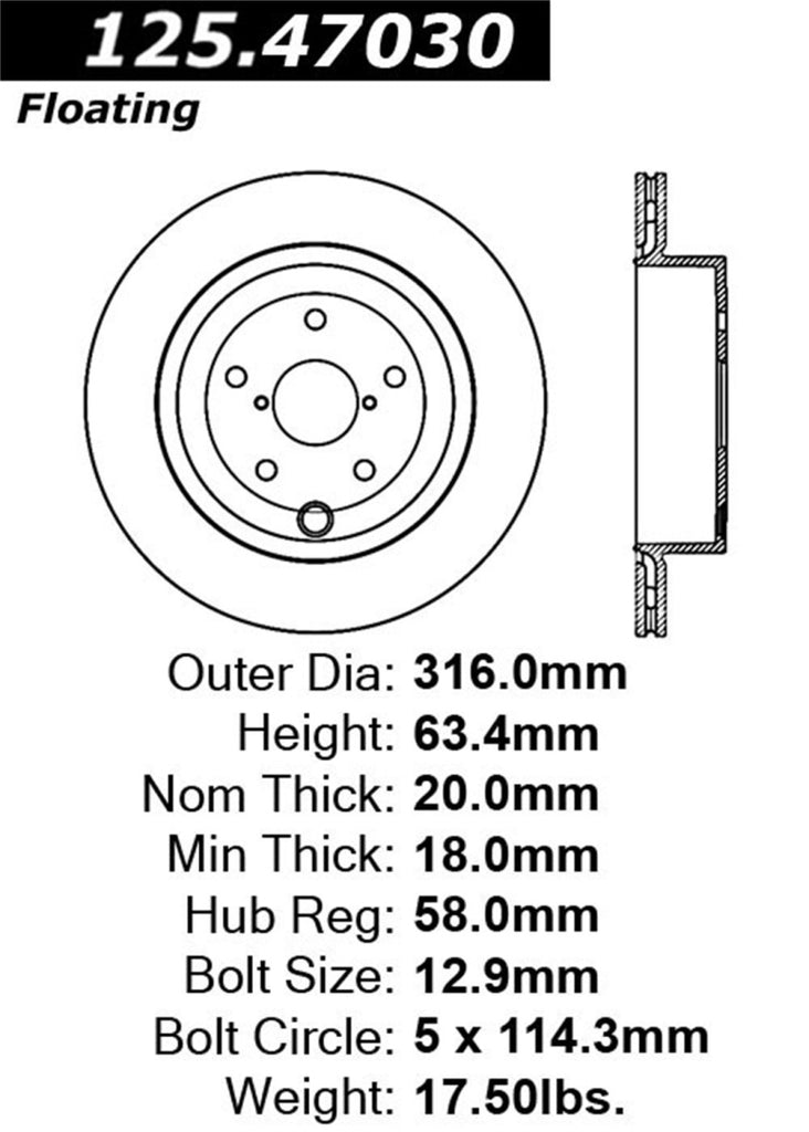 Stoptech 08-10 Subaru Impreza WRX STi Rear Premium High-Carbon CRYO Rotor - eliteracefab.com