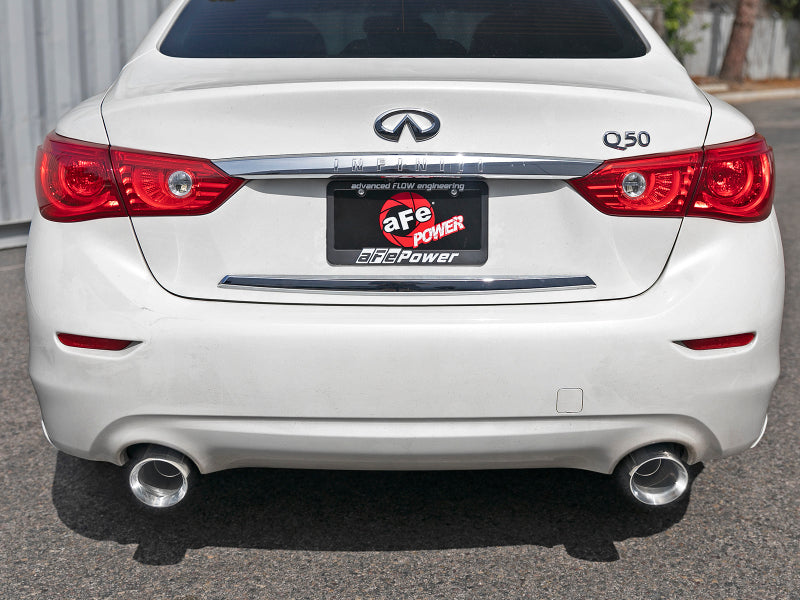aFe Takeda 2.5in 304 SS Cat-Back Exhaust System w/ Polished Tips 16-18 Infiniti Q50 V6-3.0L (tt) aFe