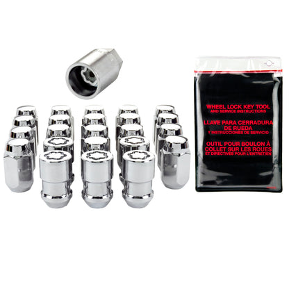 McGard Jeep Wrangler Hex Install Kit (Cone Seat) 1/2-20 / 13/16 Hex (18 Lug Nuts / 5 Locks) - Chrome