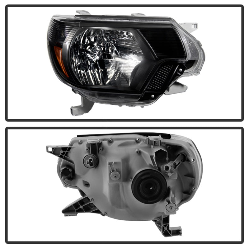 Xtune Toyota Tacoma 2012-2015 OEM Style Headlights Black HD-JH-TTA12-AM-BK - eliteracefab.com