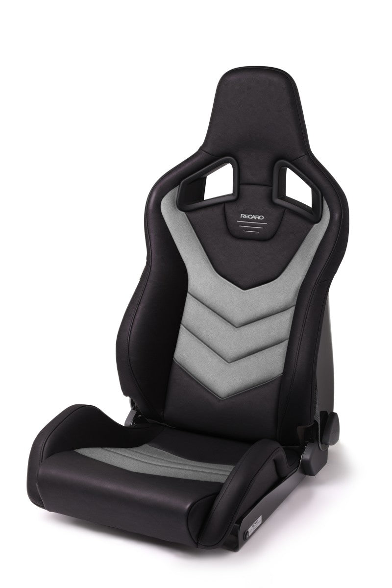 Recaro Sportster GT Driver Seat - Black Vinyl/Cloud Grey Suede - eliteracefab.com