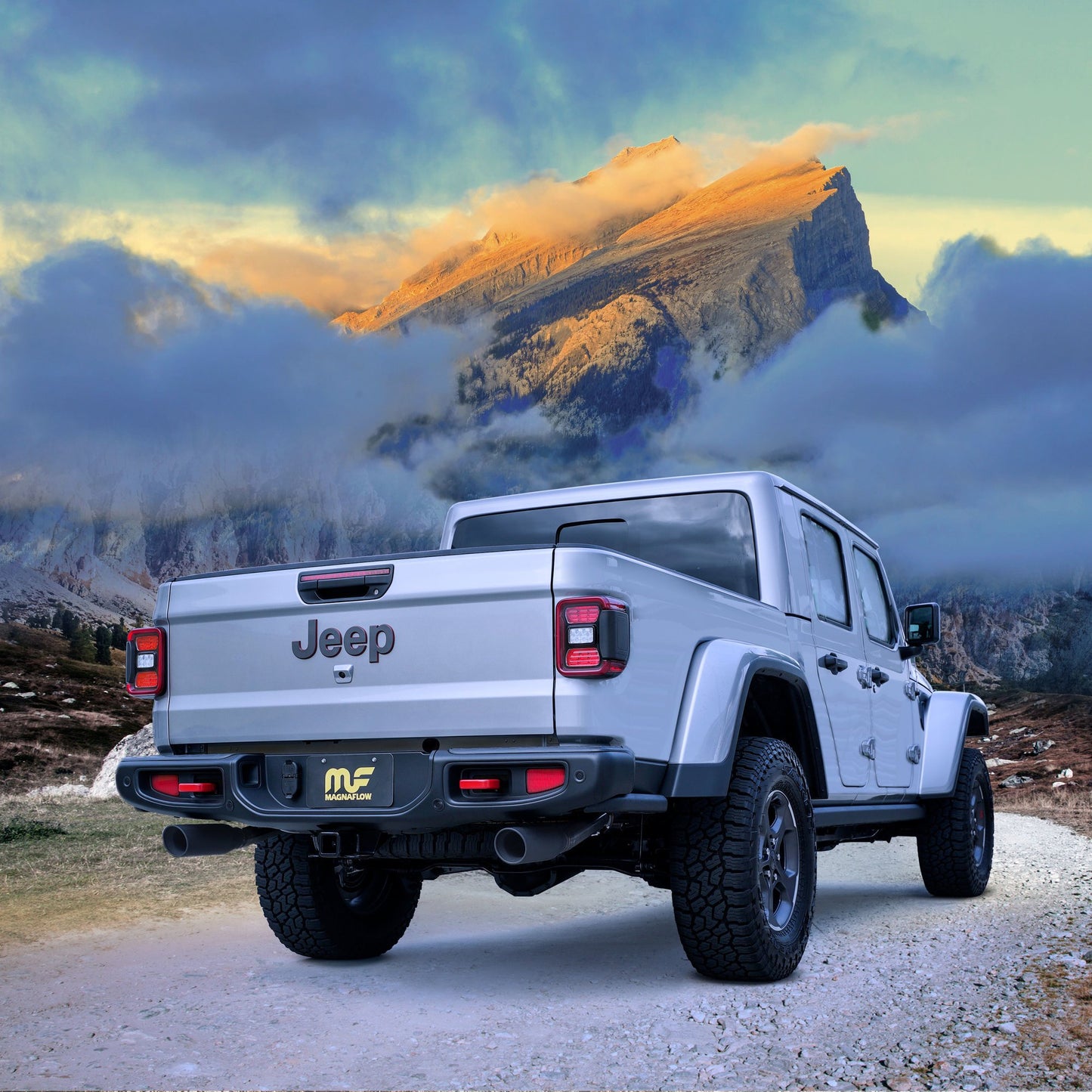 MagnaFlow 2020 Jeep Gladiator 3in Street Series Dual Split Exit SS Cat-Back Exhaust w/Black Tips - eliteracefab.com