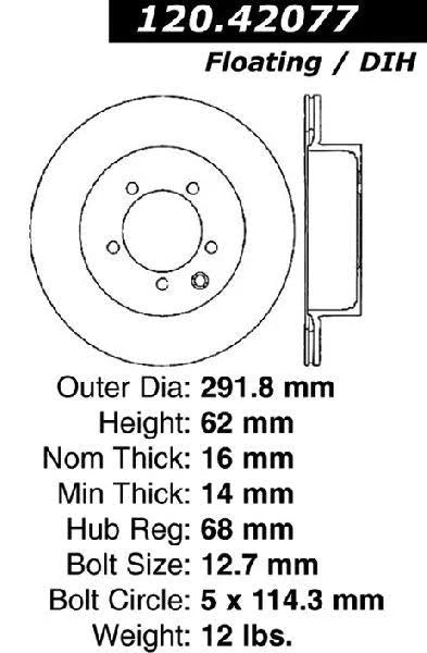 CENTRIC PERFORMANCE BRAKE ROTOR, 120.42077 - eliteracefab.com