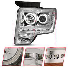 Load image into Gallery viewer, ANZO 2009-2014 Ford F-150 Projector Headlights w/ Halo Chrome (CCFL) G2 - eliteracefab.com