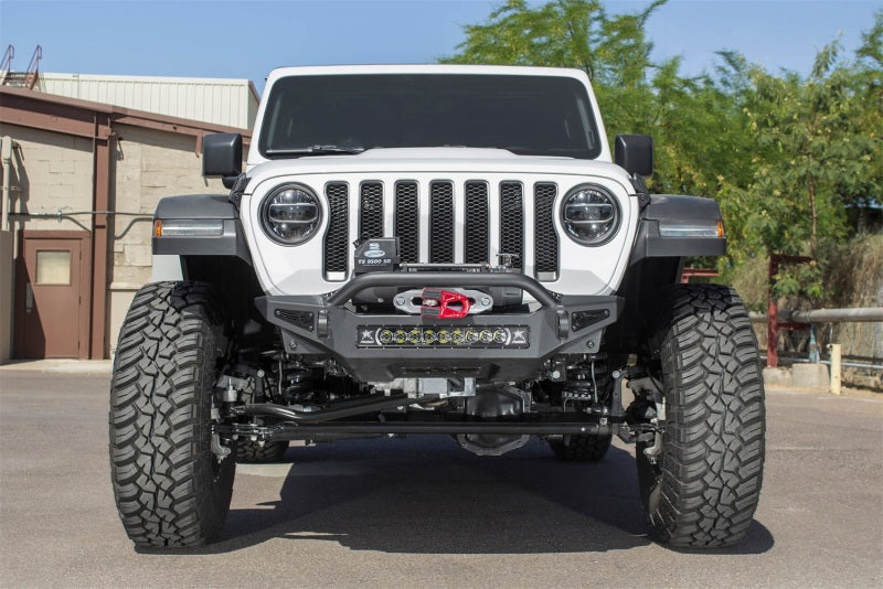 Addictive Desert Designs 2018 Jeep Wrangler JL Rock Fighter Front Bumper w/ Low Profile Top Hoop - eliteracefab.com