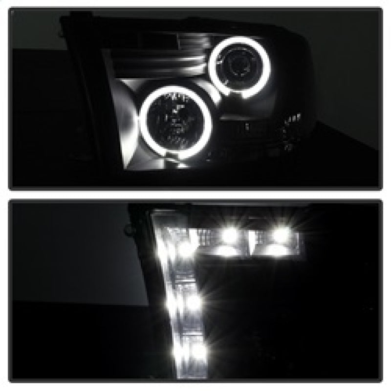 Spyder Dodge Ram 1500 09-14 Projector Headlights Halogen- LED Halo LED - Blk Smke PRO-YD-DR09-HL-BSM - eliteracefab.com