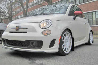 Rally Armor UR Mudflaps Urethane Fiat 500 2012-2013 Black/Red - eliteracefab.com