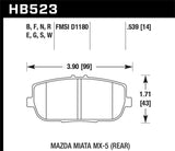 Hawk Performance ER-1 Rear Brake Pads - HB523D.539