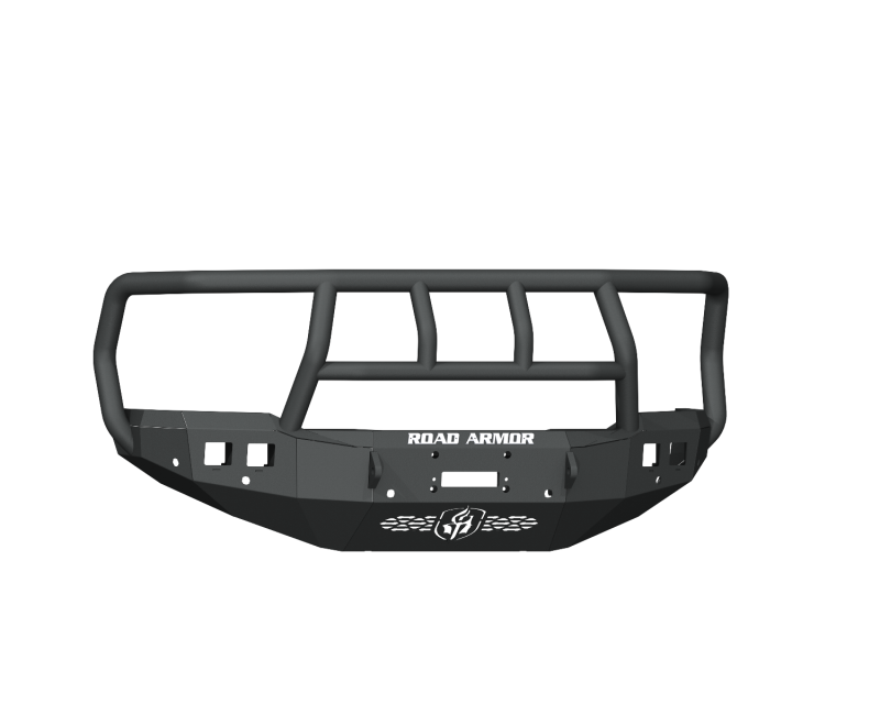 Road Armor 19-20 Ram 2500 Stealth Front Winch Bumper w/Titan II Guard/6 Sensor Holes - Tex Blk - eliteracefab.com