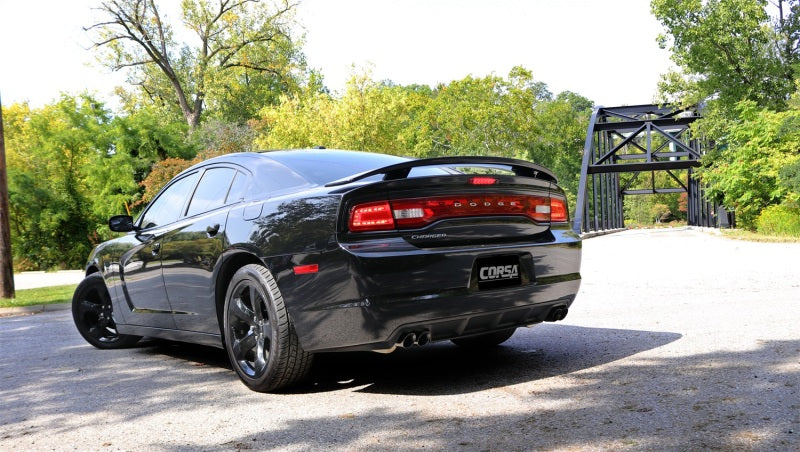 Corsa 11-14 Dodge Charger SXT 2.5in Sport Cat-Back Dual Rear Exit w/ Twin 3.0in Black Tips CORSA Performance