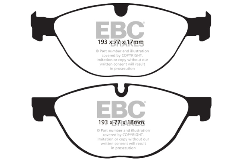 EBC 10-15 Jaguar XF 5.0 Supercharged (470) Yellowstuff Front Brake Pads - eliteracefab.com