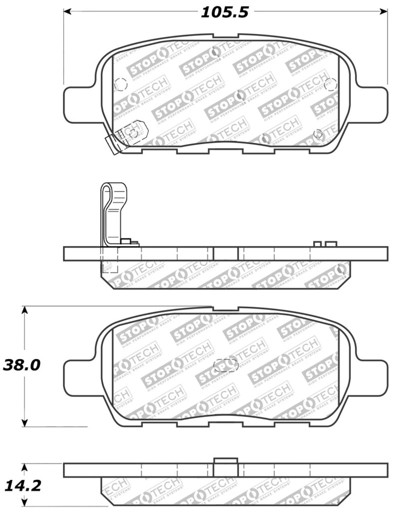 STOPTECH PERFORMANCE 6/02-08 350Z / 01-08 G35 REAR BRAKE PADS, 309.09050 - eliteracefab.com