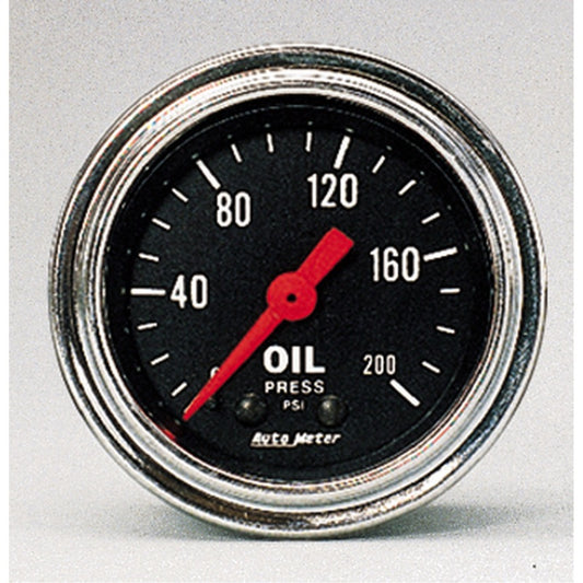 Autometer Traditional Chrome 2-1/16in 200 PSI Mechanical Oil Pressure Gauge 2422