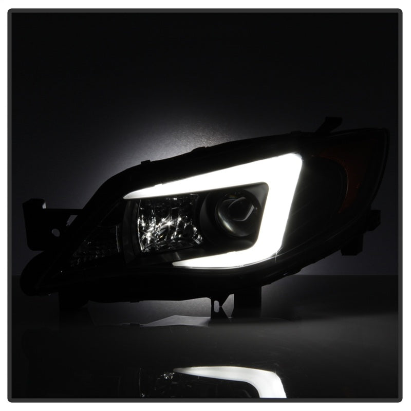 Spyder Subaru WRX 08-09 Projector Headlights - Halogen Model Only - Black PRO-YD-SWRX08-LBDRL-BK - eliteracefab.com