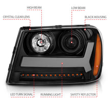 Load image into Gallery viewer, ANZO 2006-2009 Chevrolet Trailblazer Projector Headlights w/ Plank Style Design Black w/ Amber - eliteracefab.com