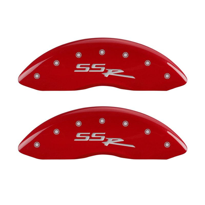 MGP 4 Caliper Covers Engraved Front & Rear SSR Red finish silver ch MGP