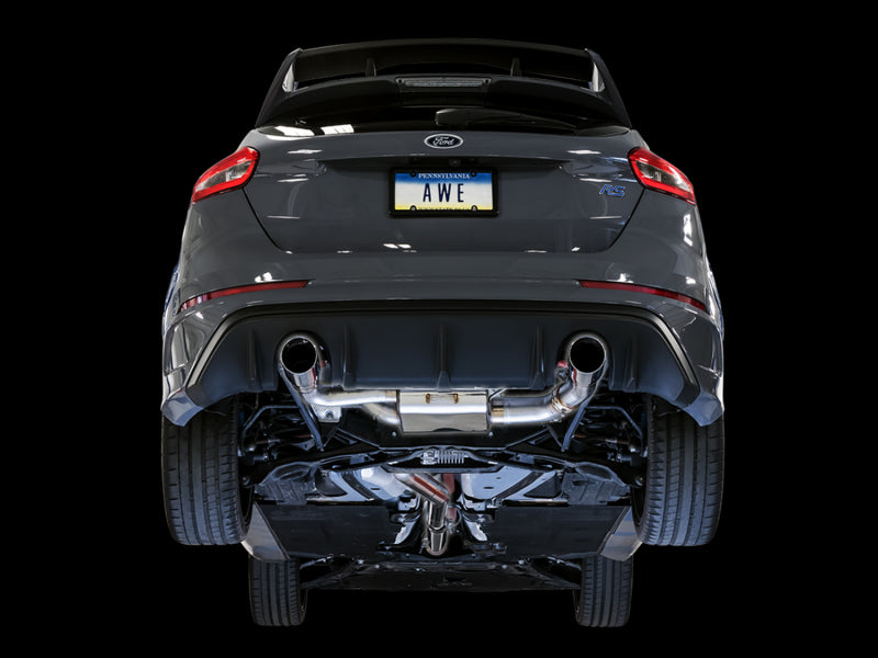 AWE Tuning Ford Focus RS SwitchPath Cat-back Exhaust - Chrome Silver Tips AWE Tuning