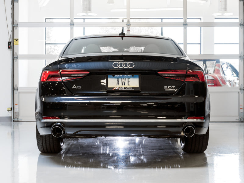 AWE Tuning Audi B9 A5 Touring Edition Exhaust Dual Outlet - Chrome Silver Tips (Includes DP) AWE Tuning