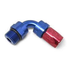 Load image into Gallery viewer, Russell Performance Hose End #8 Hose to #8 Radius Inlet Port 90 Deg Red/Blue