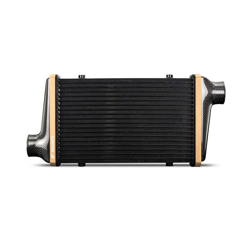 Mishimoto Universal Carbon Fiber Intercooler - Gloss Tanks - 450mm Gold Core - S-Flow - DG V-Band