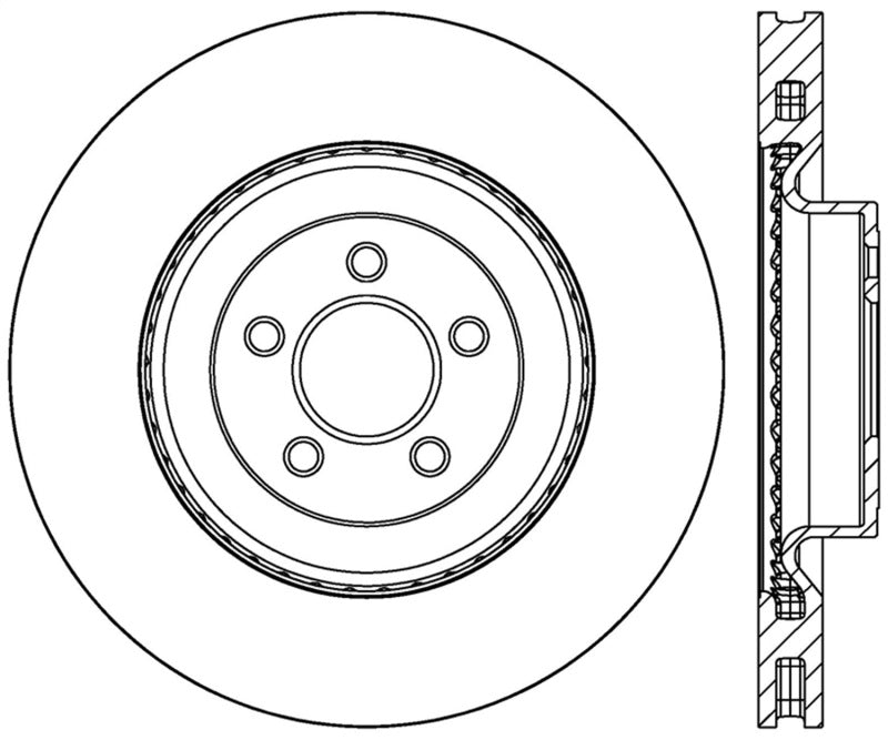 StopTech 2015 Ford Mustang GT w/ Brembo Brakes Left Front Slotted Brake Rotor - eliteracefab.com