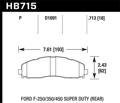 Hawk 2015 Ford F-250/350/450 Super Duty Rear Brake Pads - eliteracefab.com