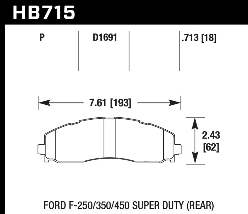 Hawk 2015 Ford F-250/350/450 Super Duty Rear Brake Pads - eliteracefab.com