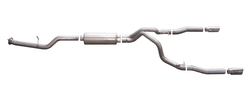 Gibson 07-09 Chevrolet Silverado 2500 HD LT 6.0L 2.25in Cat-Back Dual Split Exhaust - Stainless Gibson