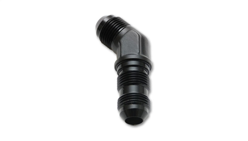 Vibrant -8AN Bulkhead Adapter 45 Degree Elbow Fitting - Anodized Black Only - eliteracefab.com